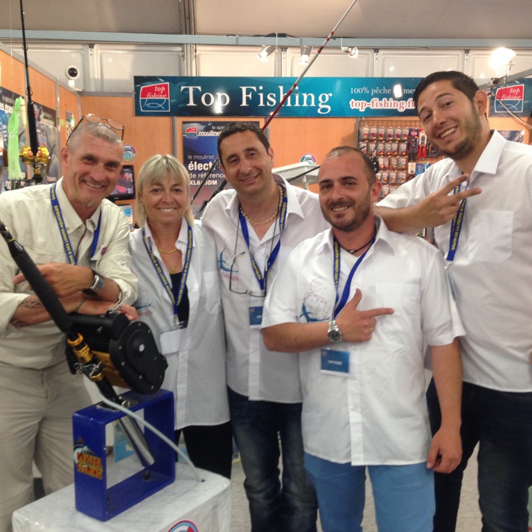 L'equipe Top-fishing au salon de Cagnes-sur-mer en 2016.