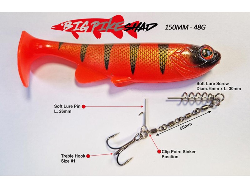 Leurre Souple Sakura Bigpike Shad 150mm Leurre Souple Sakura Bigpike Shad 150mm