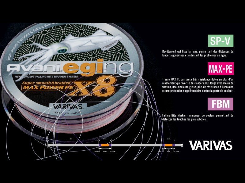 Tresse Varivas Eging Max Power PE X8 150m Tresse Varivas Eging Max Power PE X8 150m