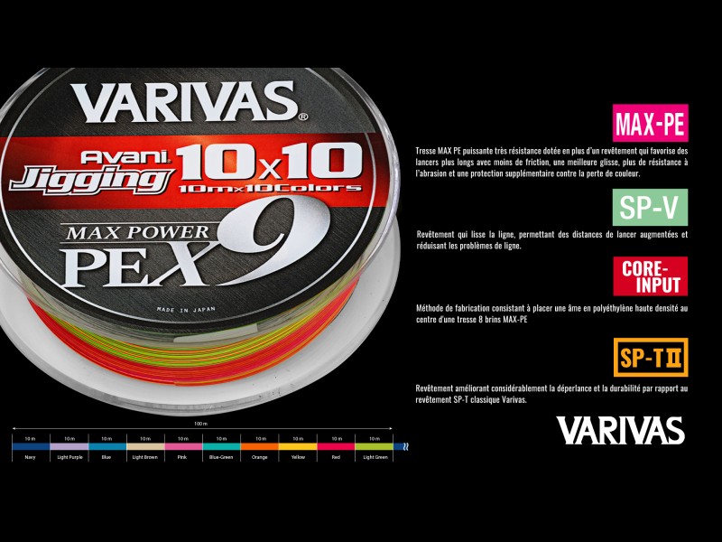 Tresse Varivas Jigging 10x10 Max Power PEX9 300m Tresse Varivas Jigging 10x10 Max Power PEX9 300m