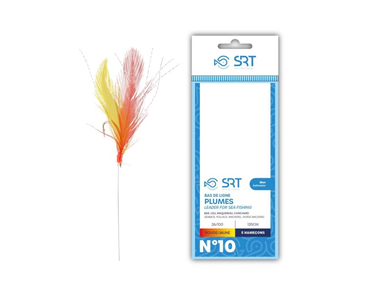 Bas De Ligne SRT Plumes Rouges Et Jaunes