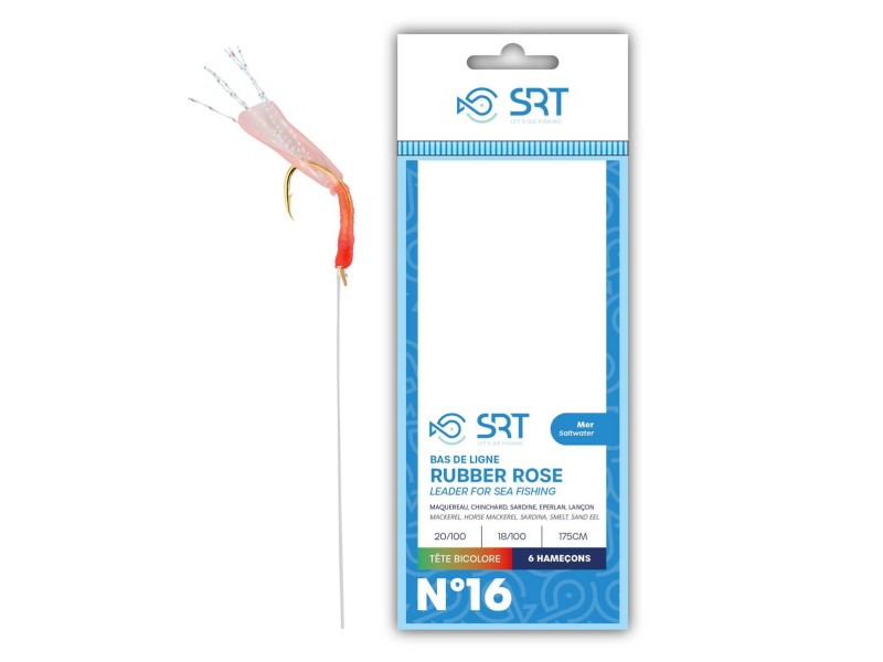 Bas De Ligne SRT Sabiki Rubber Rose Têtes Bicolores