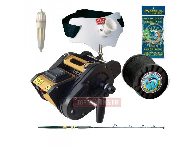 Vue 5) Moulinet électrique Kristal Fishing XL 611 SD-M