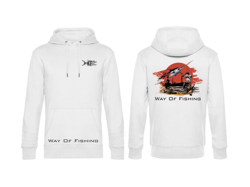 Sweat Shirt Way Of Fishing Visuel Manga 2025 Blanc