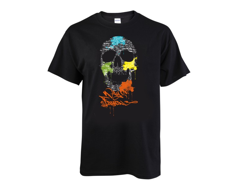 T-Shirt Way Of Fishing Street Art V2 Multi Black