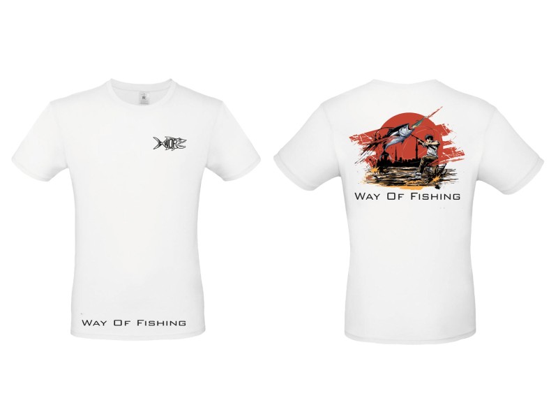 T-Shirt Way Of Fishing Visuel Manga 2025 Blanc