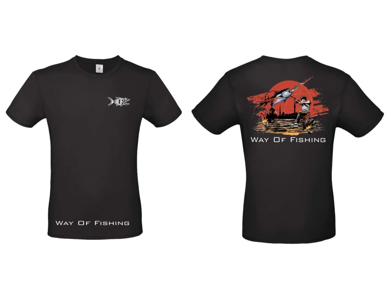 T-Shirt Way Of Fishing Visuel Manga 2025 Noir