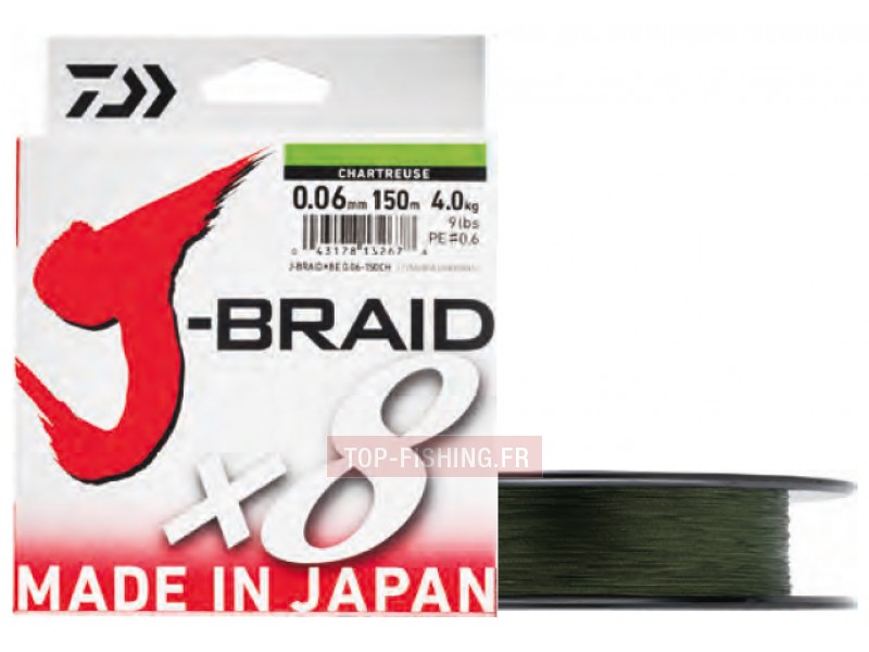 Daiwa J Braid X8 Tresse Vert 300M