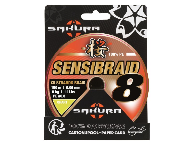 Tresse Sakura Sensibraid 8X Chartreuse 150m