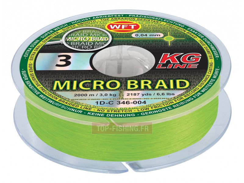 Tresse WFT Micro Braid Kg Chartreuse 2000m