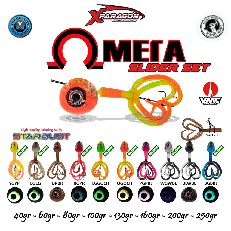 L’Omega Slider Head X-Paragon en configuration leurre souple vendu en set « prêt à pêcher » !