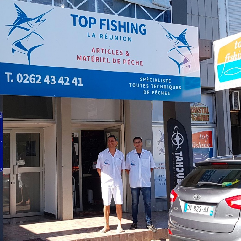 La devanture du magasin Top Fishing à Saint-Pierre de la Réunion
