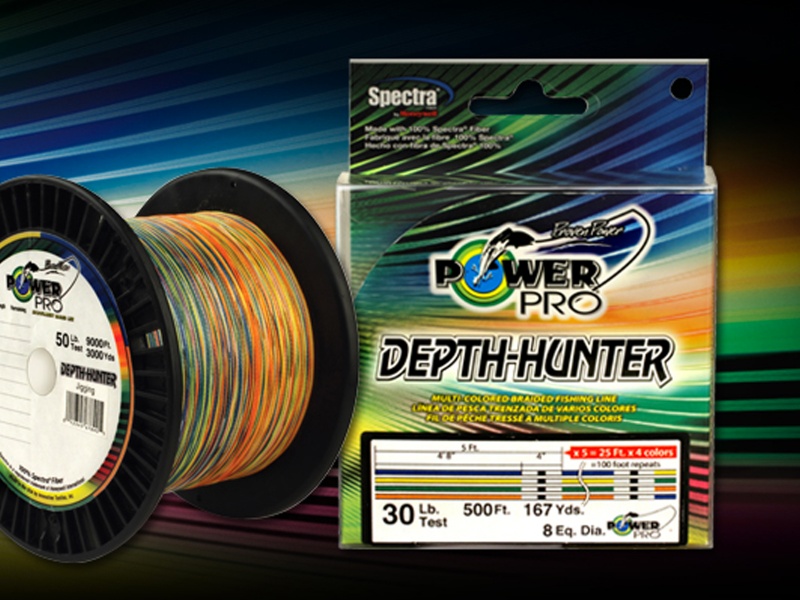 Depth-Hunter, une des première tresse sortie en multi-colore dédiée aux pêches verticales (jig, shad, inchiku).