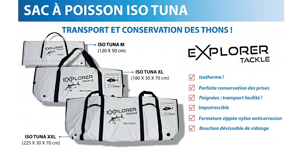 Les sacs Iso Tuna sont parfaits pour le transport et la conservation des beaux poissons ! Les sacs Iso Tuna sont parfaits pour le transport et la conservation des beaux poissons !