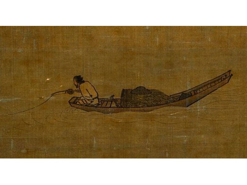 Pêcheur solitaire sur le fleuve en hiver de Ma Yuan, le premier moulinet